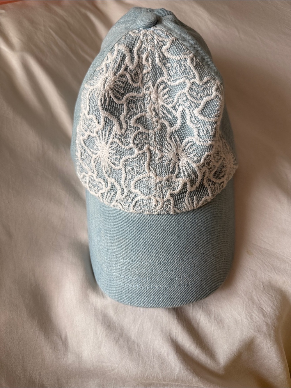 Light Blue Lace Baseball Cap
